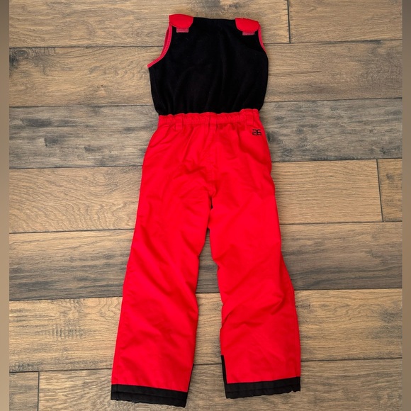 Arctix Kids' Limitless Fleece Top Bib Overalls bright red size small - Picture 2 of 4